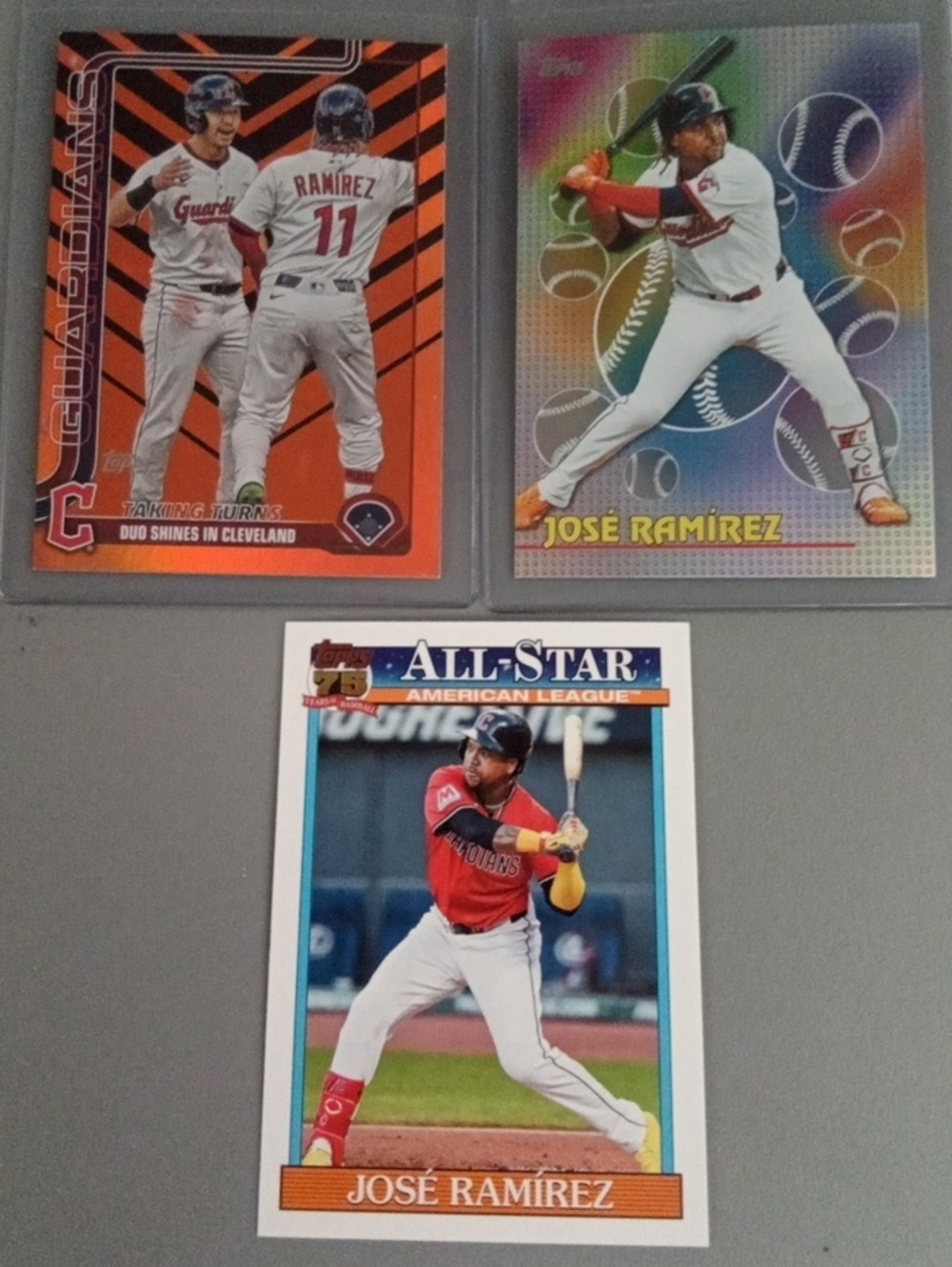 Topps José Ramírez Trading Card Lot - Red, Orange, White